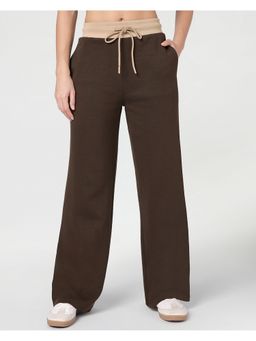 Bewakoof - Women's Chocolate Brown Wide Leg Trackpant