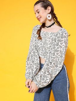 STREET 9 - Women's White Crop Top