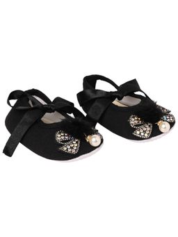 Coco Candy - Pom Pom Ribbon Booties- Black