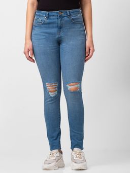 Spykar - Women Mid Blue Lycra Skinny Fit Regular Length Jeans (adora)