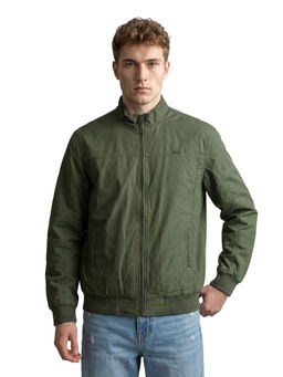 Monte Carlo - Green Solid Cotton Regular Jacket