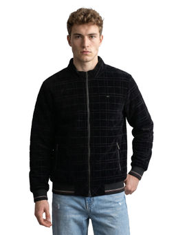 Monte Carlo - Black Checks Cotton Blend Regular Jacket