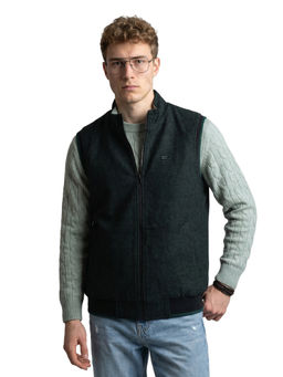 Monte Carlo - Green Textured Cotton Blend Regular Jacket