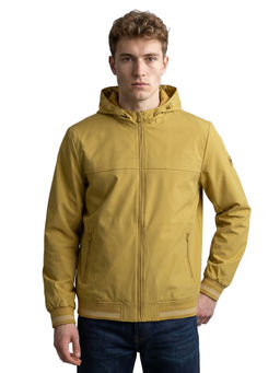 Monte Carlo - Yellow Solid Polyester Blend Regular Jacket