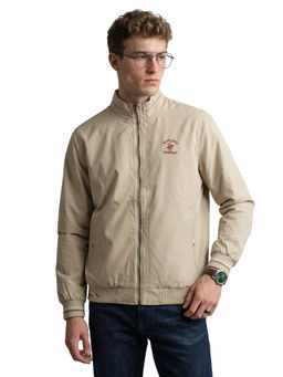 Monte Carlo - Beige Solid Polyester Blend Regular Jacket