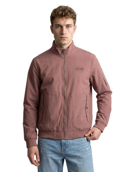 Monte Carlo - Peach Solid Polyester Blend Regular Bomber Jacket