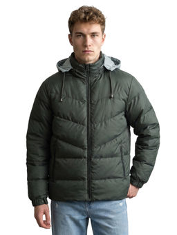 Monte Carlo - Green Solid Polyester Blend Regular Jacket