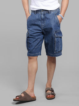 ROOKIES - Blue Solid Cotton Blend Comfortable Shorts