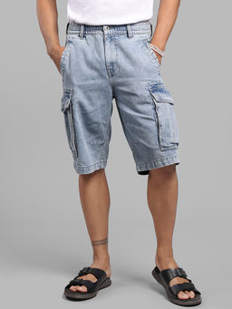 ROOKIES - Blue Solid Cotton Blend Comfortable Shorts
