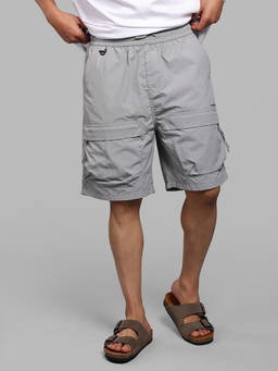 ROOKIES - Grey Solid Nylon Loose Shorts