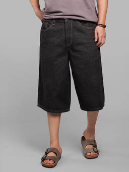 ROOKIES - Charcoal Solid Cotton Blend Loose Shorts