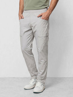 WROGN - White Solid Polyester Relaxed Trouser