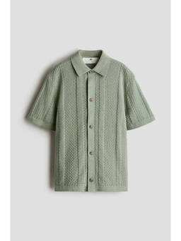H&M - Boys Green Textured-knit shirt