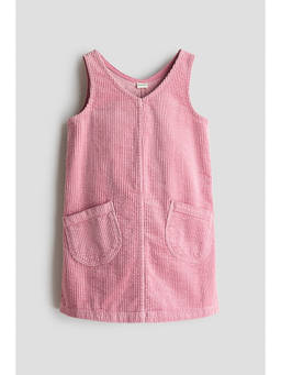 H&M - Girls Pink Corduroy pinafore dress