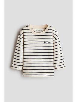 H&M - Unisex White Long-sleeved cotton T-shirt