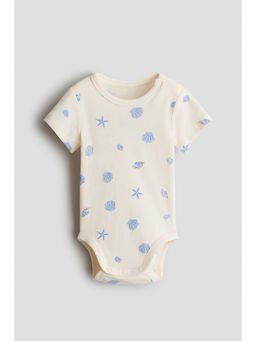 H&M - Unisex White Printed cotton bodysuit