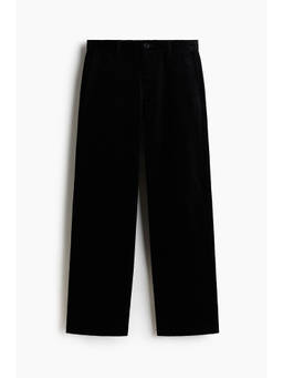 H&M - Men Black Relaxed Fit Corduroy trousers