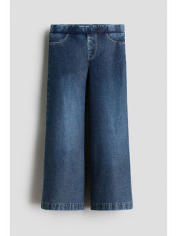 H&M - Girls Blue Denim-look wide-leg jeggings