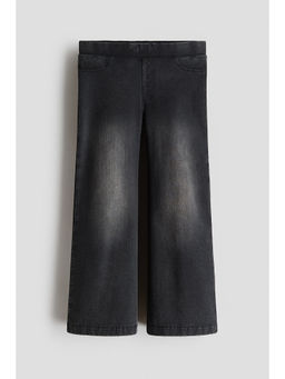 H&M - Girls Black Denim-look wide-leg jeggings