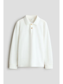 H&M - Boys White Cotton piqua polo shirt
