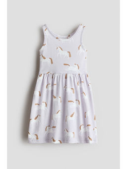 H&M - Girls Purple Printed cotton dress