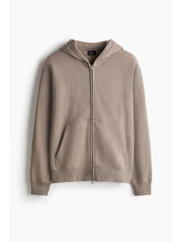 H&M - Men Beige Relaxed Fit Zip-through hooded Jacket