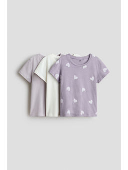 H&M - Girls Multi-Color 3-pack cotton T-shirts