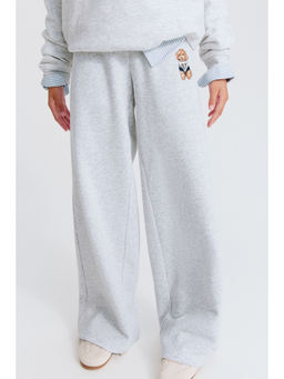 H&M - Girls Grey Straight-leg brushed-inside joggers
