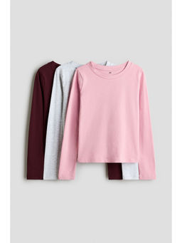 H&M - Girls Multi-Color 3-pack long-sleeved T-shirts