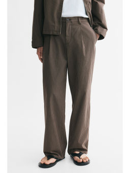 H&M - Men Brown Relaxed Fit Wide trousers