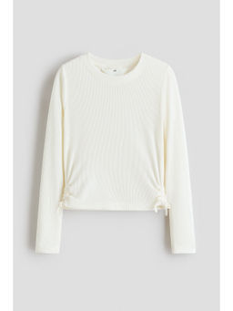 H&M - Girls White Ribbed cotton top