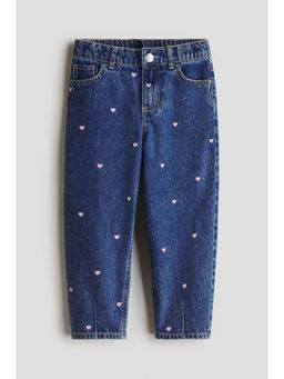 H&M - Girls Blue Loose Fit Barrel Jeans
