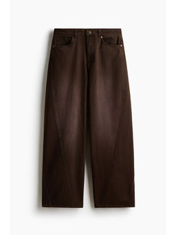 H&M - Men Brown Loose Wide Twisted-seam jeans