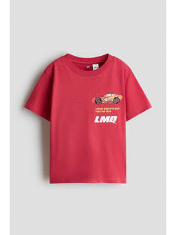 H&M - Boys Red Printed cotton T-shirt