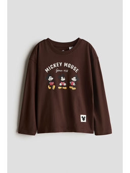 H&M - Boys Brown Printed long-sleeved T-shirt