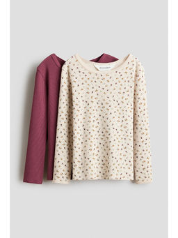 H&M - Girls Multi-Color 2-pack picot-trimmed cotton tops