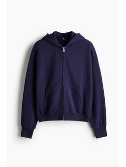 H&M - Men Blue Oversized Fit Zip-through hooded Jacket
