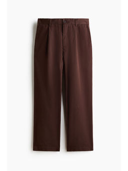 H&M - Men Brown Relaxed Fit Pleated trousers