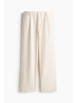 H&M - Men White Relaxed Fit Pleated trousers