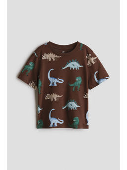 H&M - Boys Brown Printed T-shirt