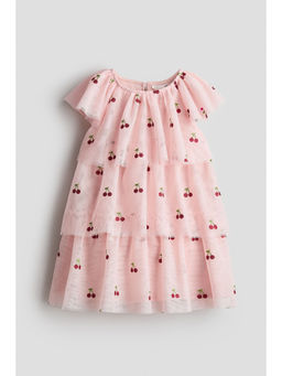 H&M - Girls Pink Glittery-print dress