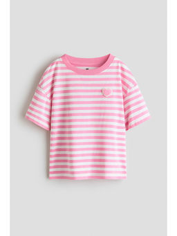 H&M - Girls Pink Motif-detail cotton T-shirt