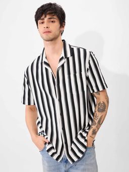The Souled Store - Stripes Multi-Colour Men Textured Shirt