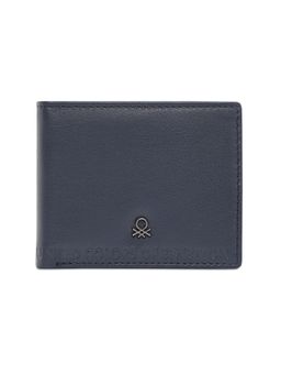 United Colors of Benetton - Men Davle Leather Slim Fold Wallet - Navy Blue