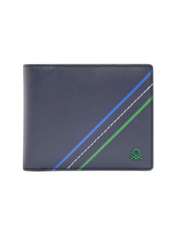 United Colors of Benetton - Men Habry Leather Global Coin Wallet - Navy Blue