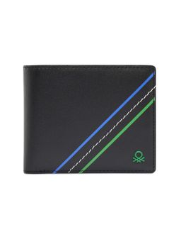 United Colors of Benetton - Men Habry Leather Slim Fold Wallet - Black