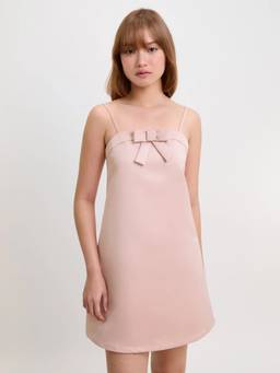 Pomelo - Strappy Mini Dress with Bow Detail - Light Pink