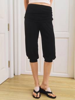 Pomelo - Draped Waist Harem Pants - Black