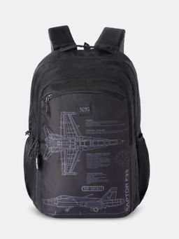 WILDCRAFT - Unisex Thrill 40 Fighter Jet Black Backpack (14-16 Years)