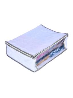 Premsons - White Double-Layer Saree Cover with Zip (Pack Of 2)